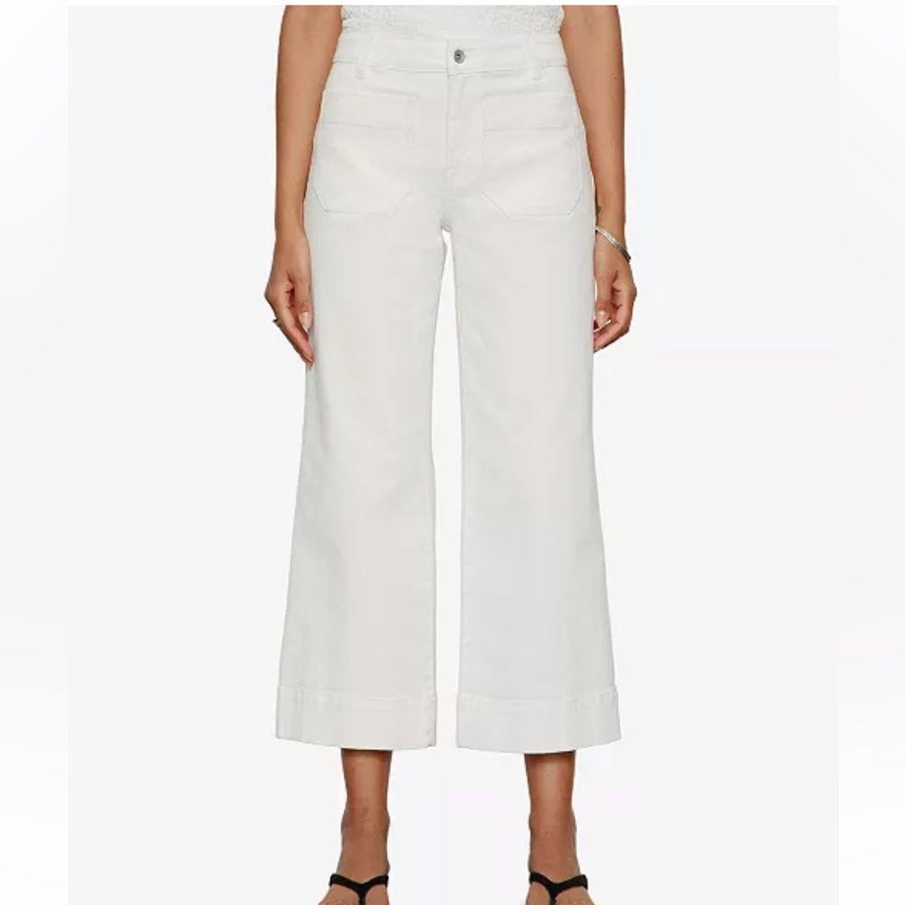 Sanctuary White Voyage Crop Wide-Leg denim size 28